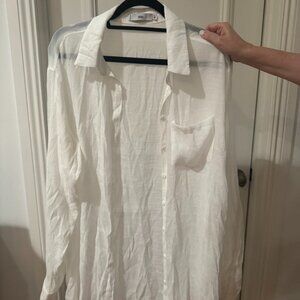 Adika White Sheer Cover-Up